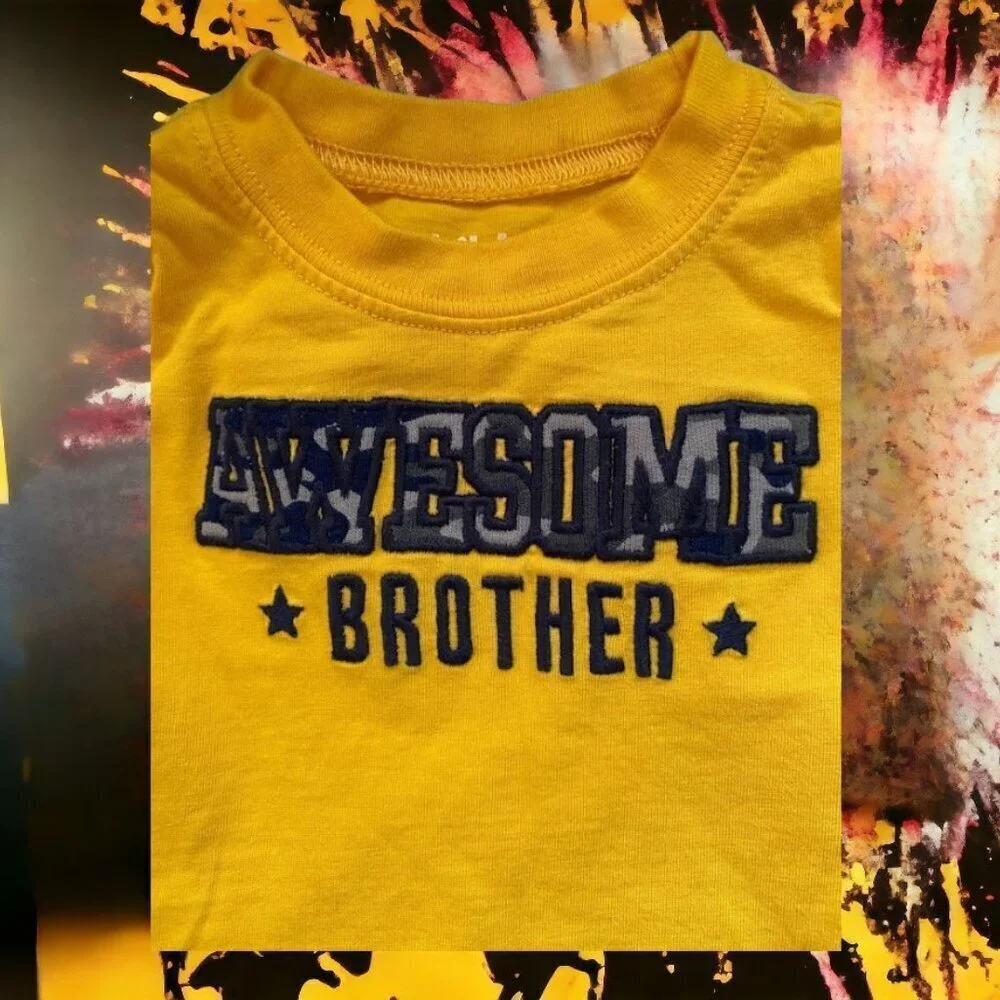 2pc Carter's Child of Mine Applique Awesome Brother Short Outfit